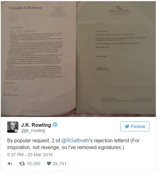 Cartas de rejeição de JK Rowling